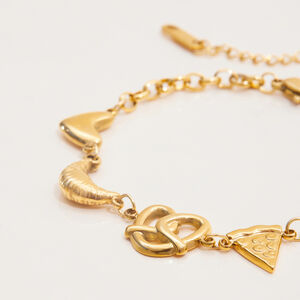 1 Piece Food Shape Stainless Steel Waterproof Gold Color Women's Charm Bracelets h5 Picture5