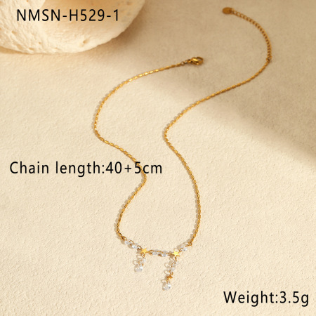 Simple Sweet Star Stainless Steel Waterproof Women's Chain Necklaces
