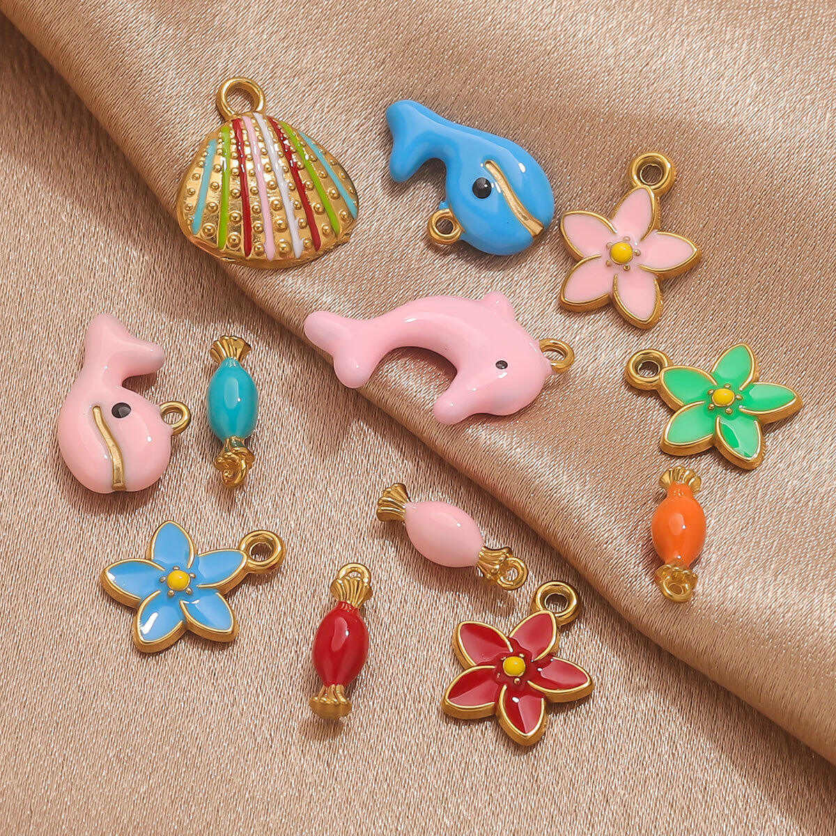 1 Piece Dolphin Stainless Steel Waterproof Gold Color Women's Pendants h5Picture3