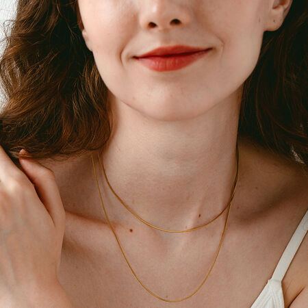 Simple and Versatile Double-layer Stainless Steel Waterproof Women's Necklace