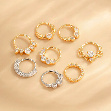 1 Piece Modern Copper Gold Color Zircon Women's Nose Stud