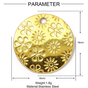 1 Piece Luxurious Annular Stainless Steel Waterproof Gold Color Women's Pendants h5 Picture2