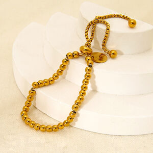 Simple Series Daily Geometric Stainless Steel Waterproof Gold Color Women's Bracelets h5 Picture4