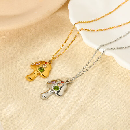 1 Pair Luxurious Series Retro Plant Stainless Steel Waterproof Women's Pendant Necklaces