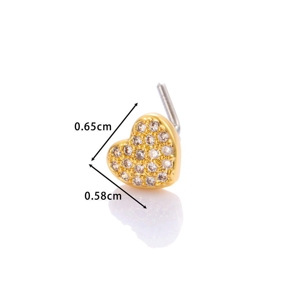 1 pezzo di perno nasale in zircone color rame e oro h5 Immagine2