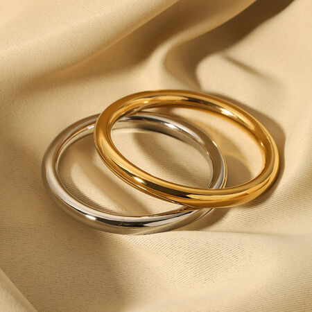 1 Piece Stainless Steel Waterproof Gold Color Bangle