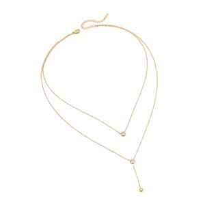 Tägliche Kette Edelstahl wasserdicht goldfarbene Damen-Mehrlagenhalsketten h5 Bild5
