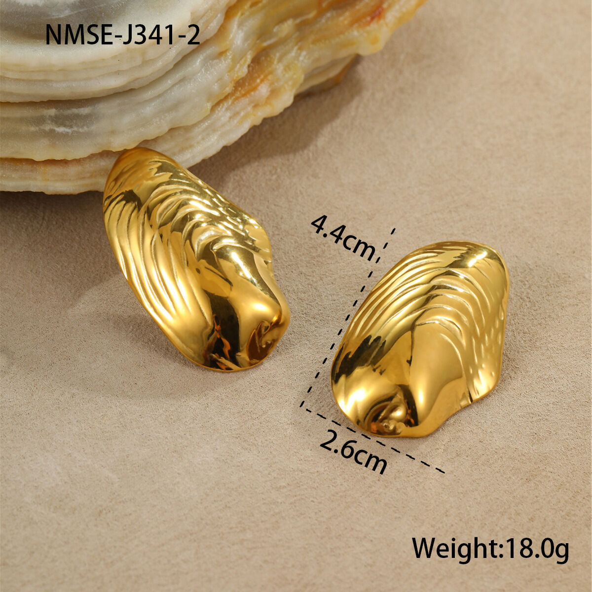 NMSE-J341-2 Gold Muschel Ohrringe Bild4