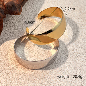 1 Piece Simple Stainless Steel Waterproof Gold Color Cuff Bracelet h5 Picture4