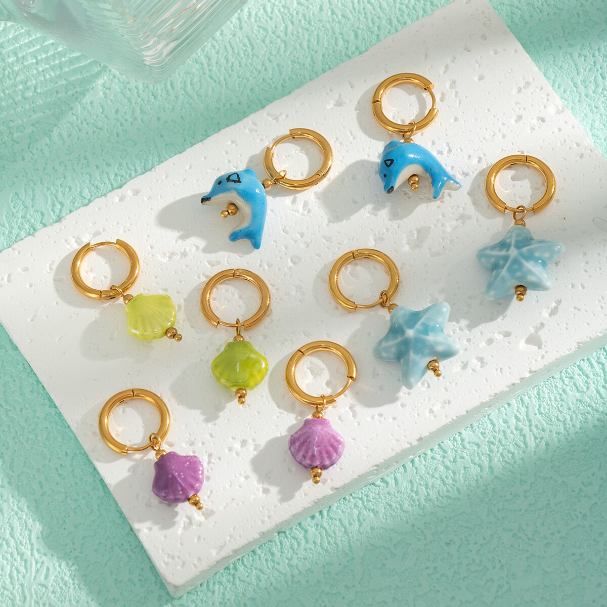 1 Pair Cute Fish Stainless Steel Drop Earrings 2
