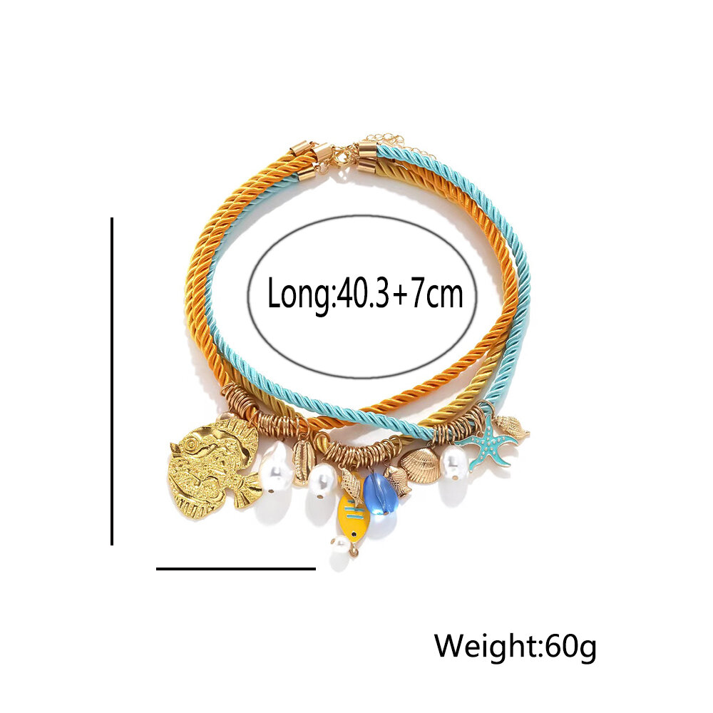 1 set  style rope layered necklaces h5 