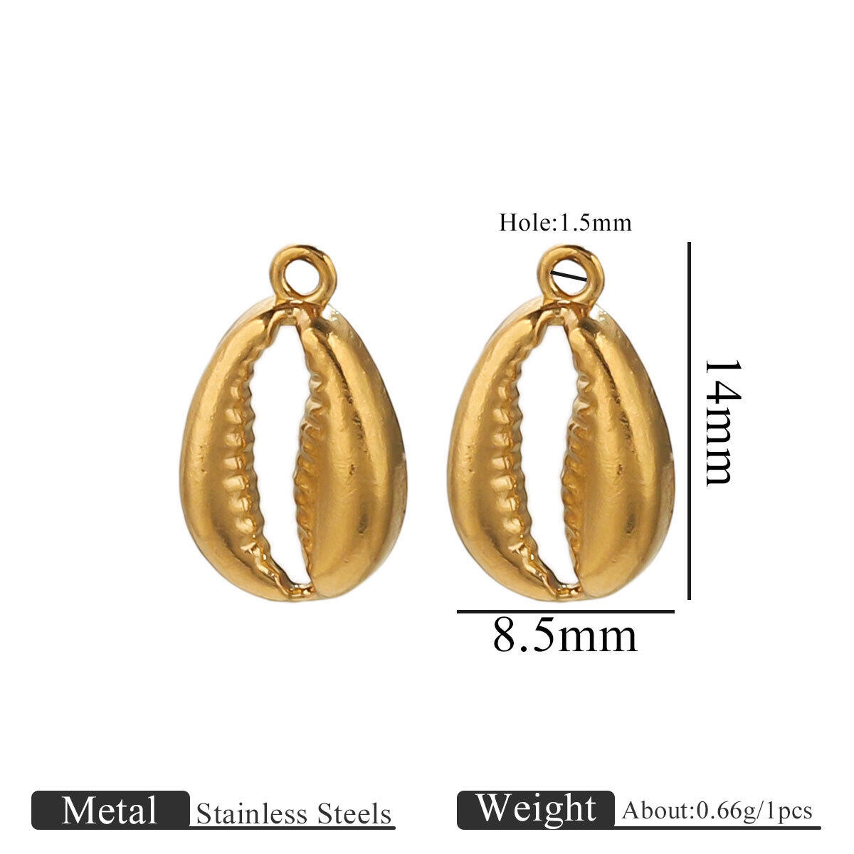 1 Piece DIY Shell Stainless Steel Waterproof Women's Pendants h5 