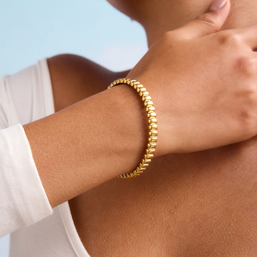 1 Piece Simple Stainless Steel Waterproof Gold Color Women's Cuff Bracelets h5Picture3