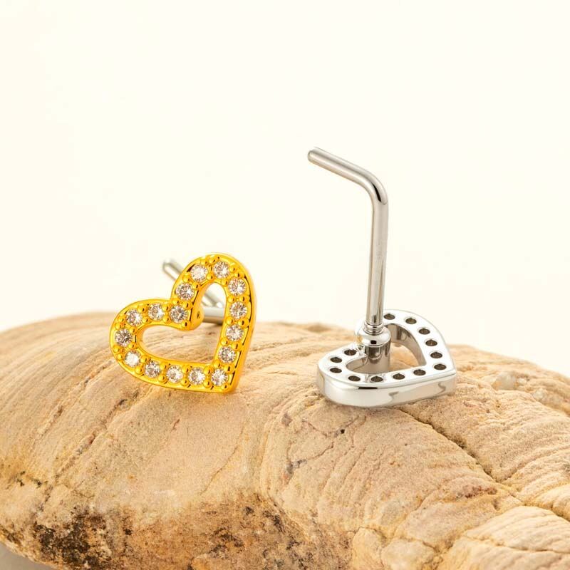1 pezzo di perno nasale in zircone color rame e oro 2