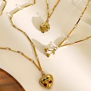 1 Piece Fruit Stainless Steel Waterproof Gold Color Pendant Necklace h5 Picture4