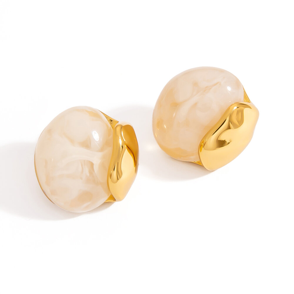 Simple Series Lässige geometrische Edelstahl-Ohrstecker für Damen, wasserdicht h5 