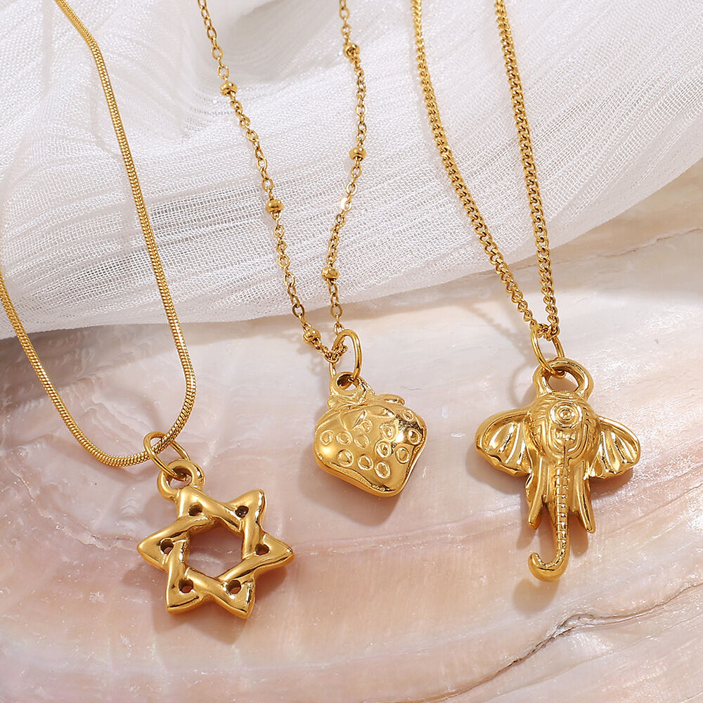 1 Piece Stainless Steel Waterproof Gold Color DIY Pendant h5 Picture3