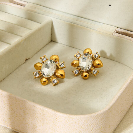 Luxe serie elegante geometrische waterdichte oorknopjes van roestvrij staal voor dames 2