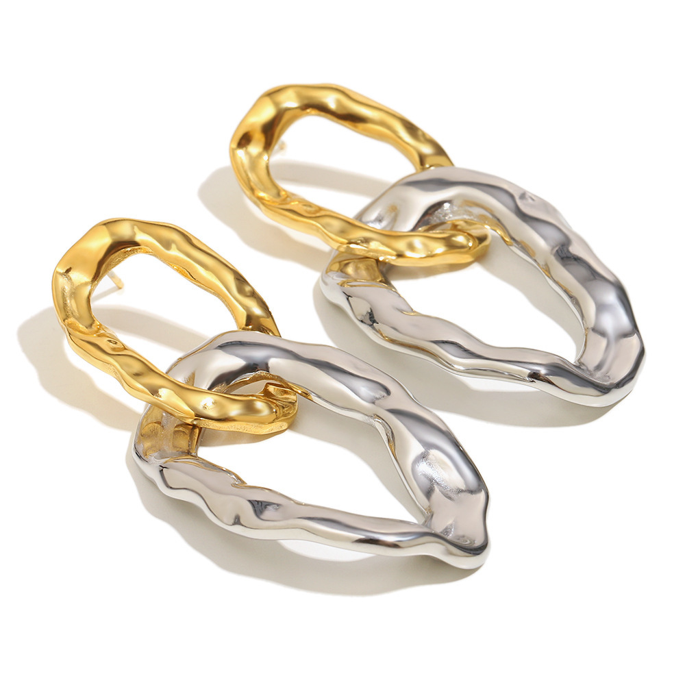 1 Pair Modern Oval Shape Women's Dangle Earrings h5Picture2