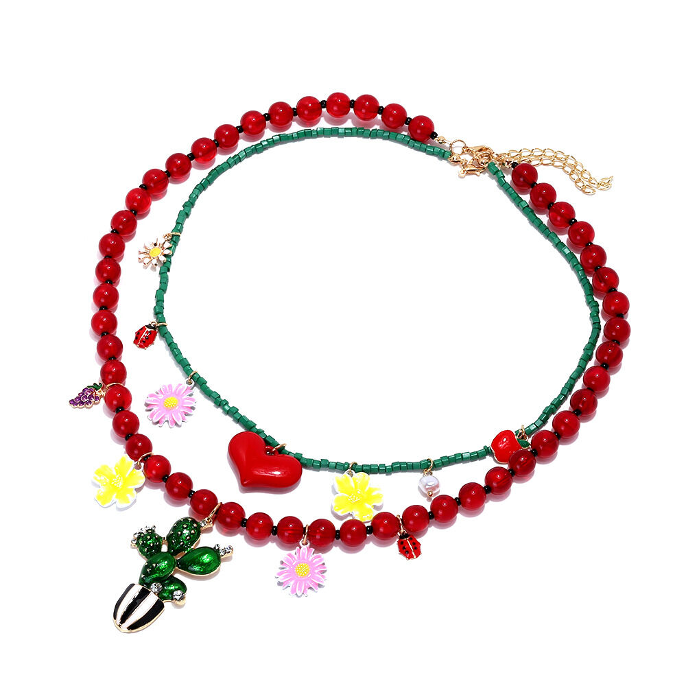 1 set di collane di perline a forma di fiore h5Immagine2