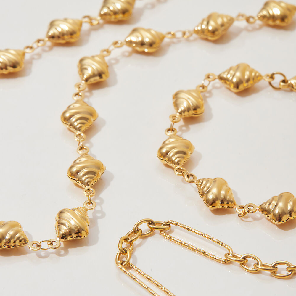 1 Stück Einfaches Croissant-Armband aus Edelstahl, wasserdicht, goldfarben, für Damen h5Bild2