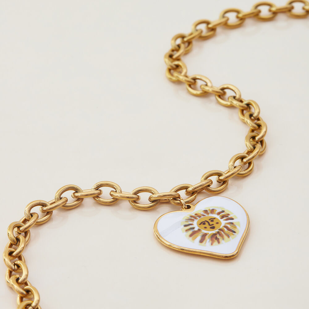 1 Piece Classic Series Paint Sun Stainless Steel Waterproof Gold Color Women's Pendant Necklaces h5Picture8