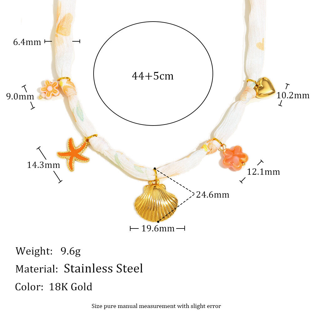 Lint hanger ketting schelp ketting - Goud Rood Afbeelding3
