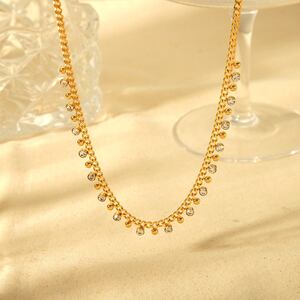 Daily Chain Stainless Steel Waterproof Gold Color Women's Pendant Necklaces h5 Picture2