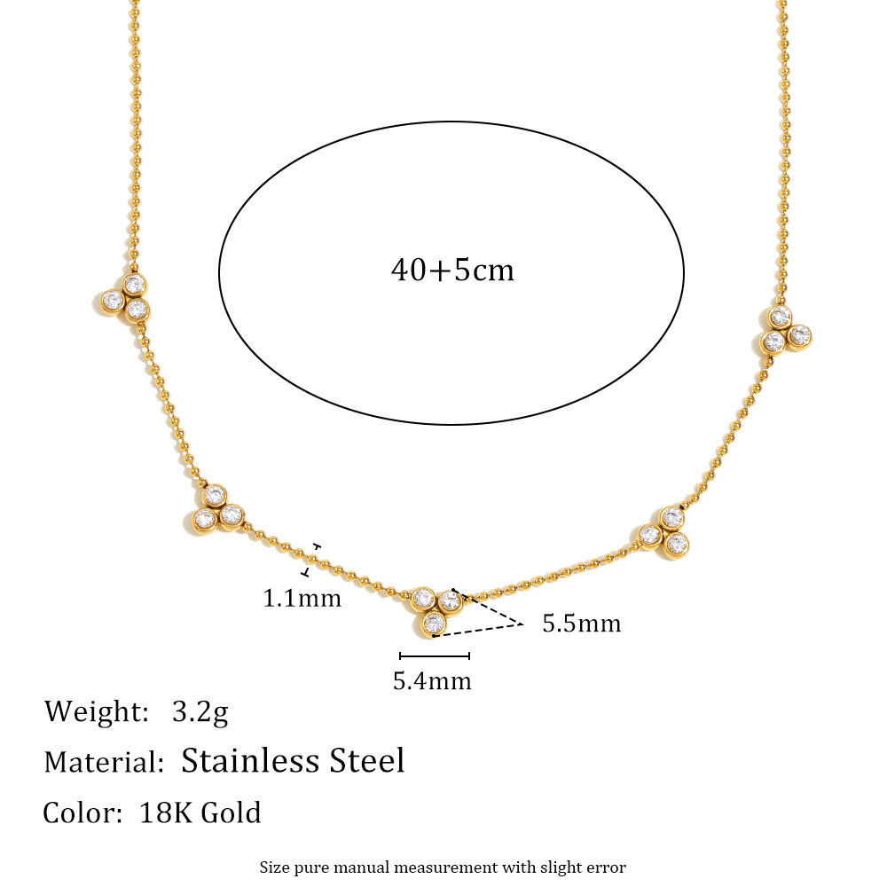 Chain Collection Zirkonia Perlenkette - Gold Bild5
