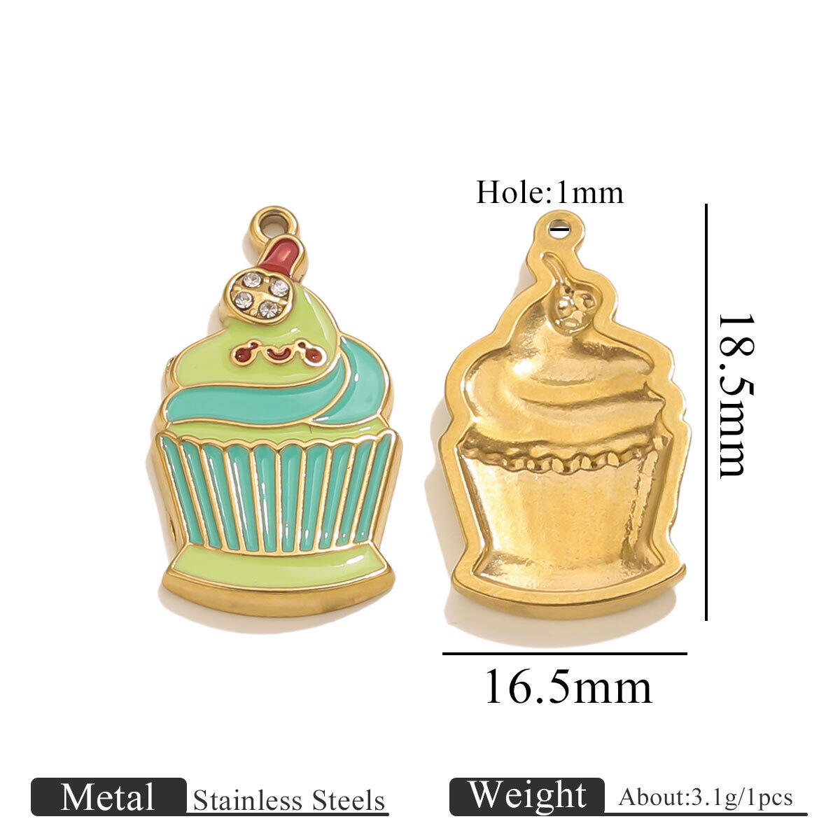 Gold Oil Drop Pendant-Green Ice Cream 