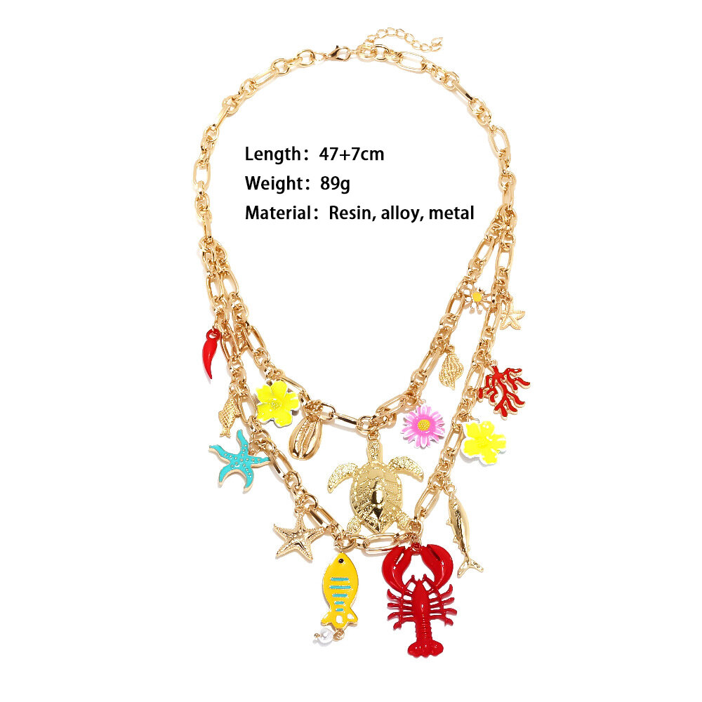 1 Piece Oceanic Alloy Layered Necklace h5