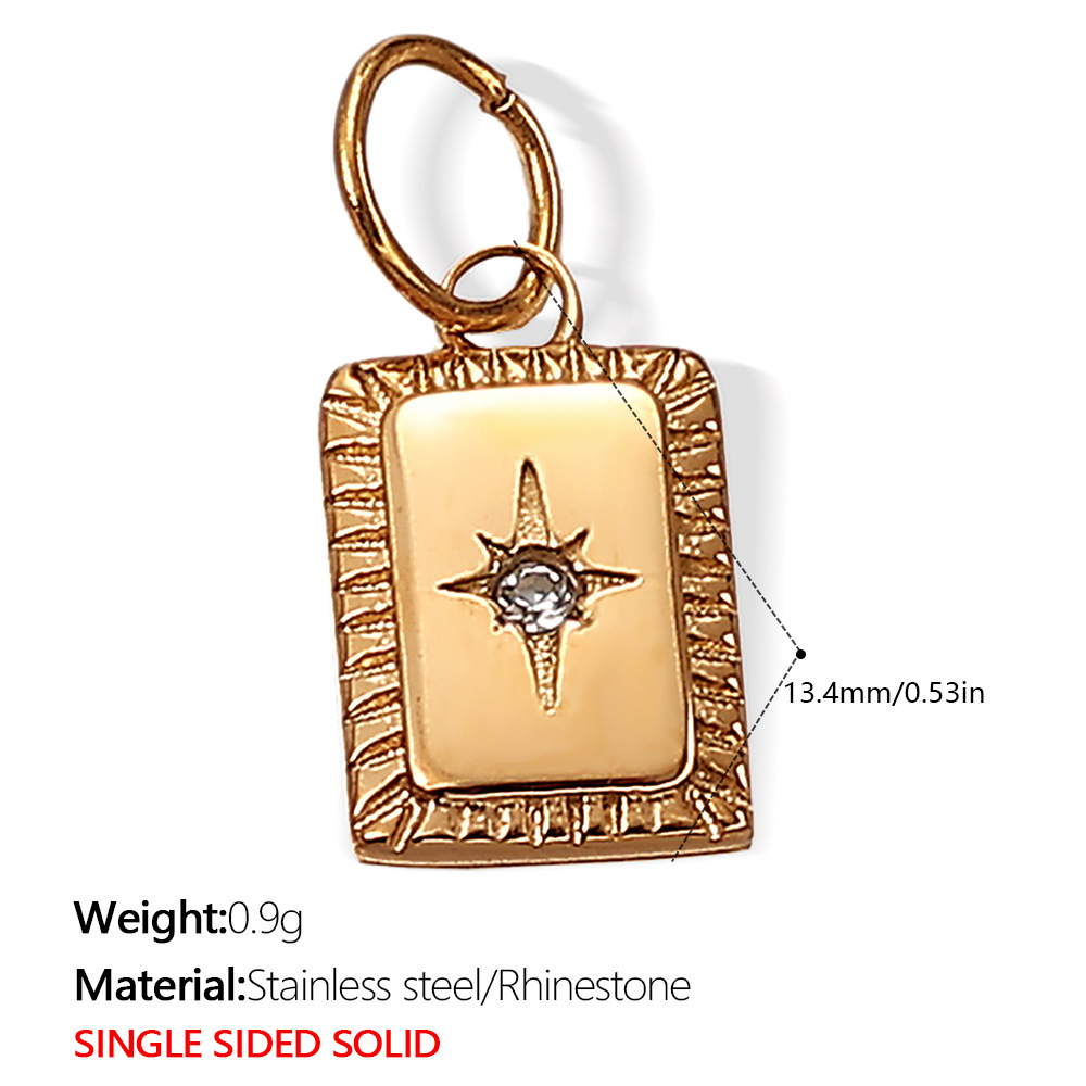 1 Piece Simple Stainless Steel Waterproof Gold Color Diy Pendant Picture2