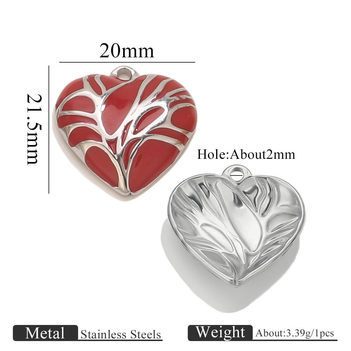 Heart-Shaped Oil Drop Totem Steel Color-Wine Red Picture11