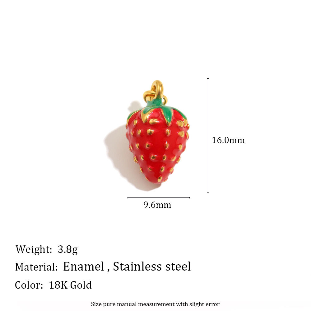 Oil Drop Strawberry Pendant - Gold Picture2