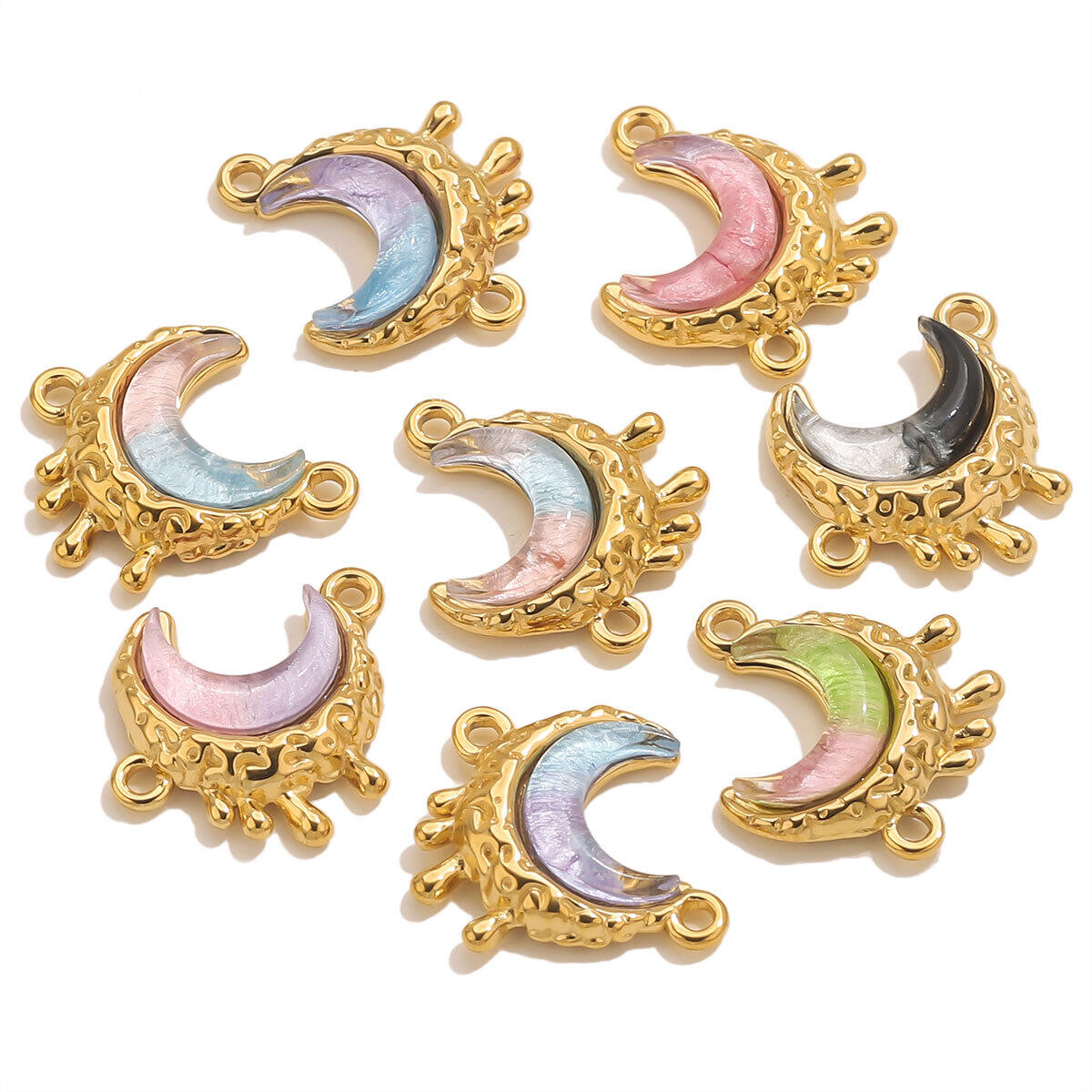 1 Piece DIY Moon Stainless Steel Waterproof Women's Pendants Picture3