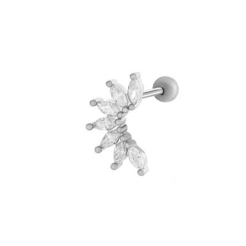 1 Stück Kupfer Gold Farbe Zirkon Piercings Ohrringe h5 