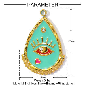 1 Piece Simple Series Diy Droplet Stainless Steel Waterproof Gold Color Women's Pendants h5 Picture2