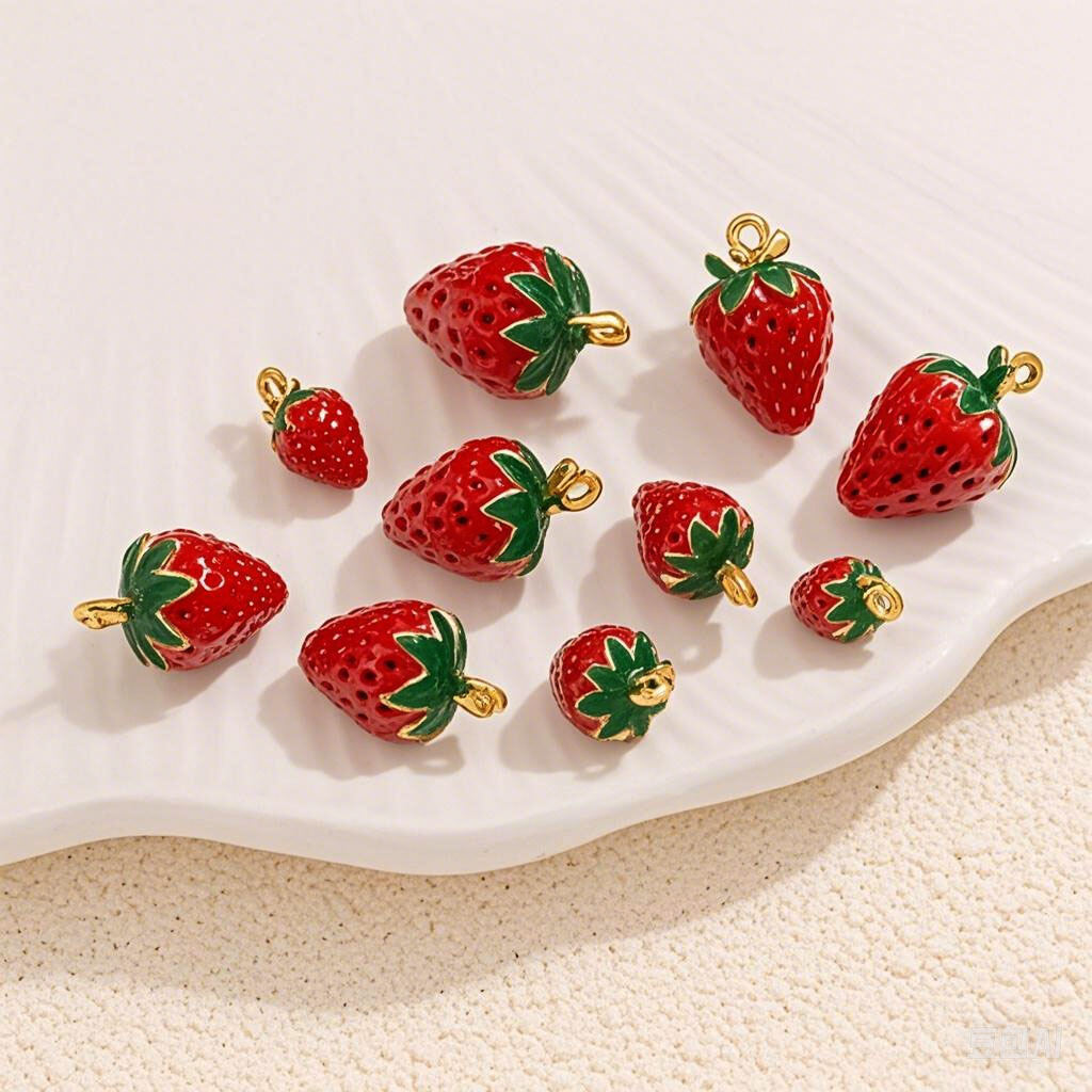 1 Piece DIY Strawberry Stainless Steel Waterproof Women's Pendants 2