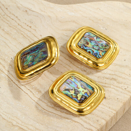 1 Pair Classic Series Retro Geometric Stainless Steel Waterproof Women's Stud Earrings 2