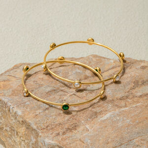 1 Piece Classic Series Retro Geometric Stainless Steel Waterproof Gold Color Women's Bangles h5 Picture2