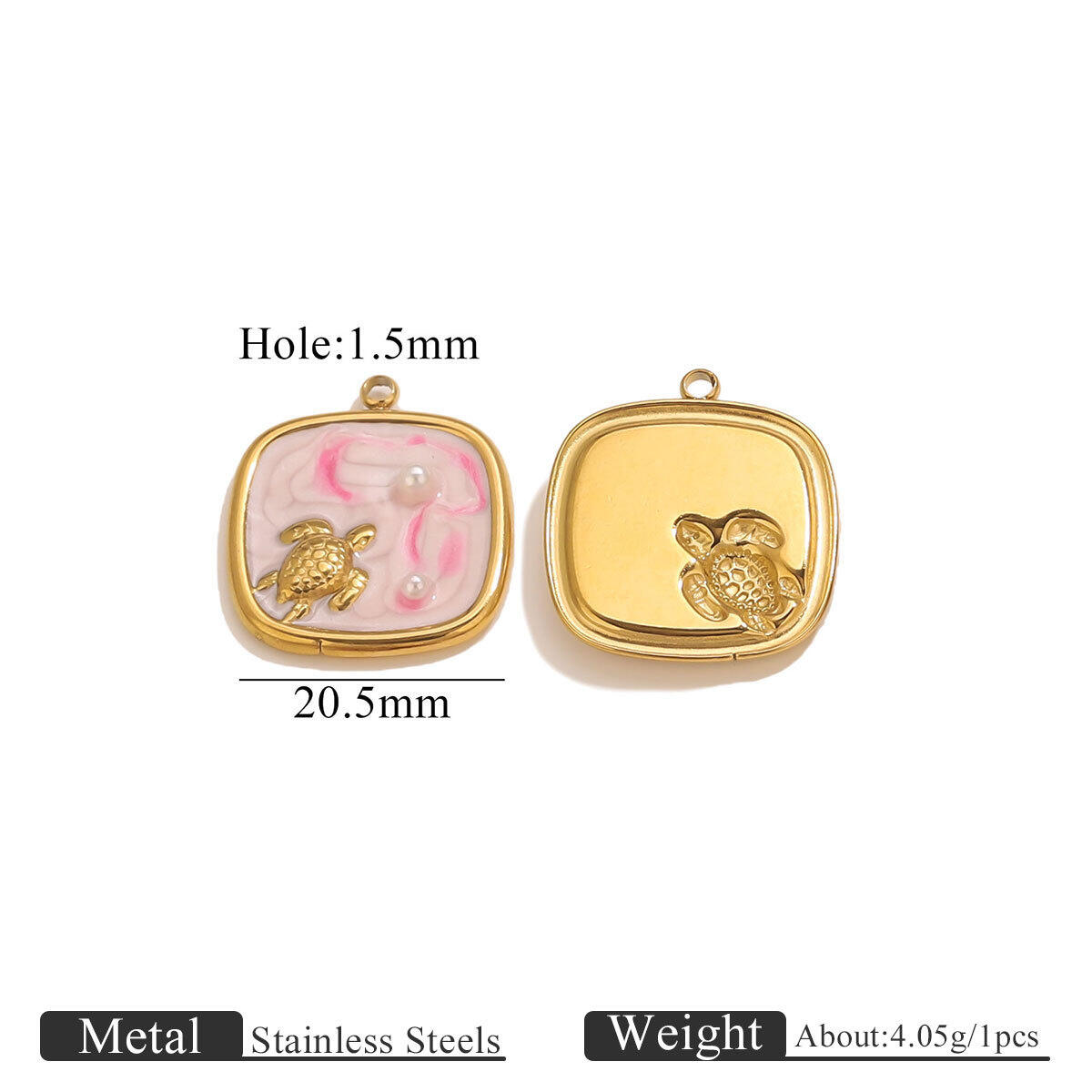 Golden Square Pink Turtle 
