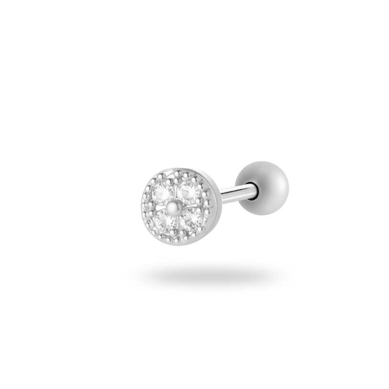 1 Adet Bakır Altın Rengi Zirkonyum Piercing Küpe 