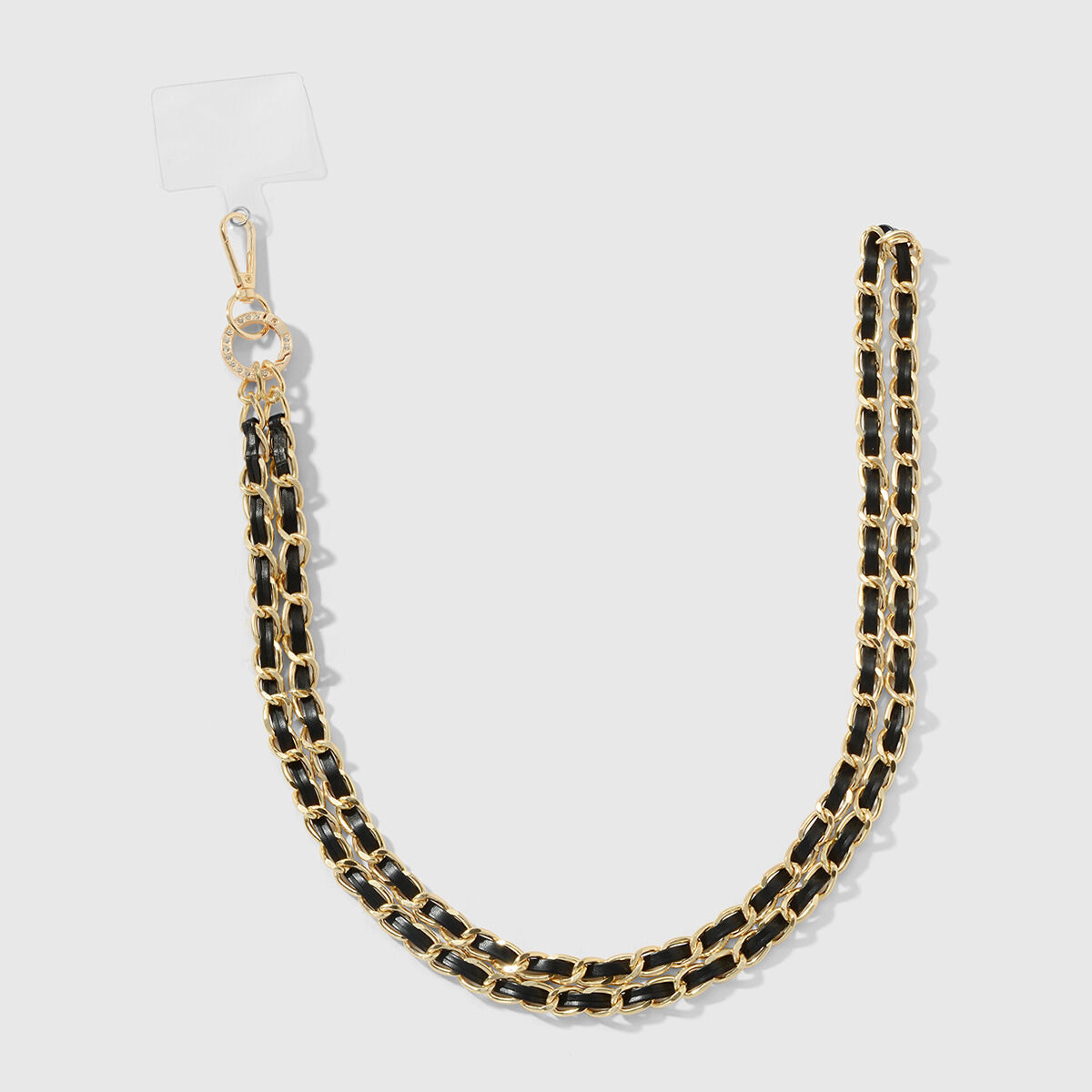 1 Black Leather And Gold Chain Picture3