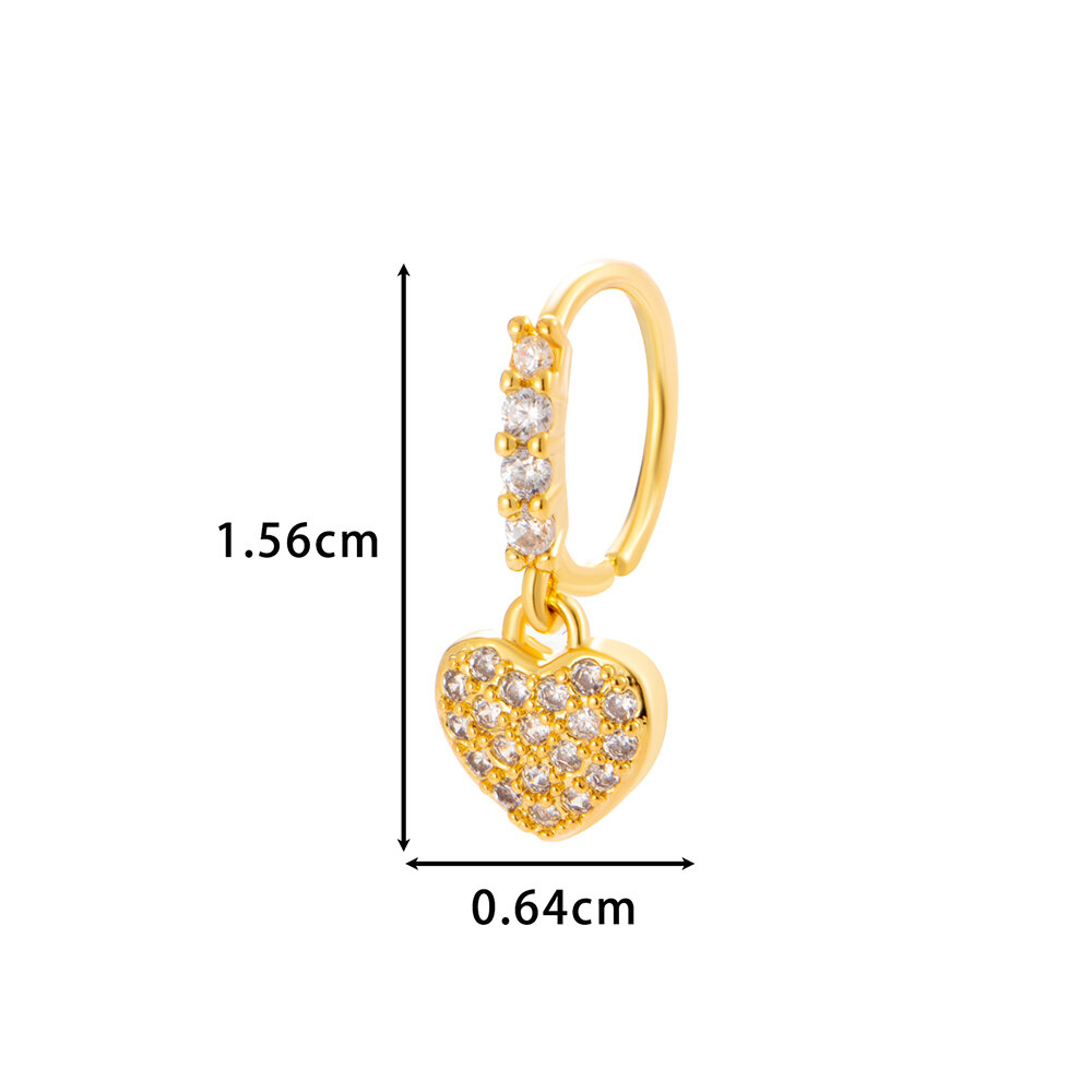 1 pezzo di perno nasale in zircone color rame e oro h5 Immagine2