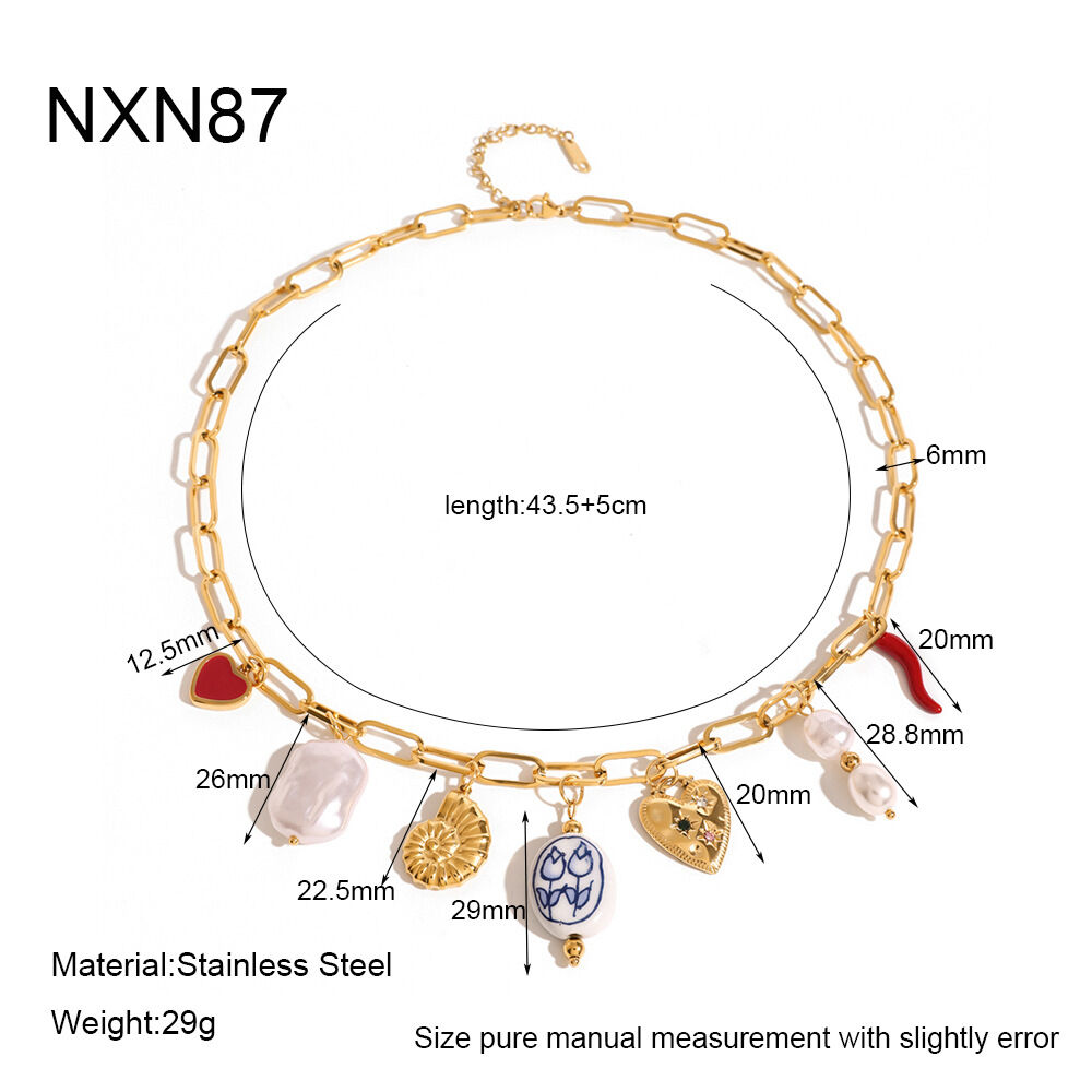 1 Piece Retro Stainless Steel Waterproof Gold Color Pendant Necklace h5 
