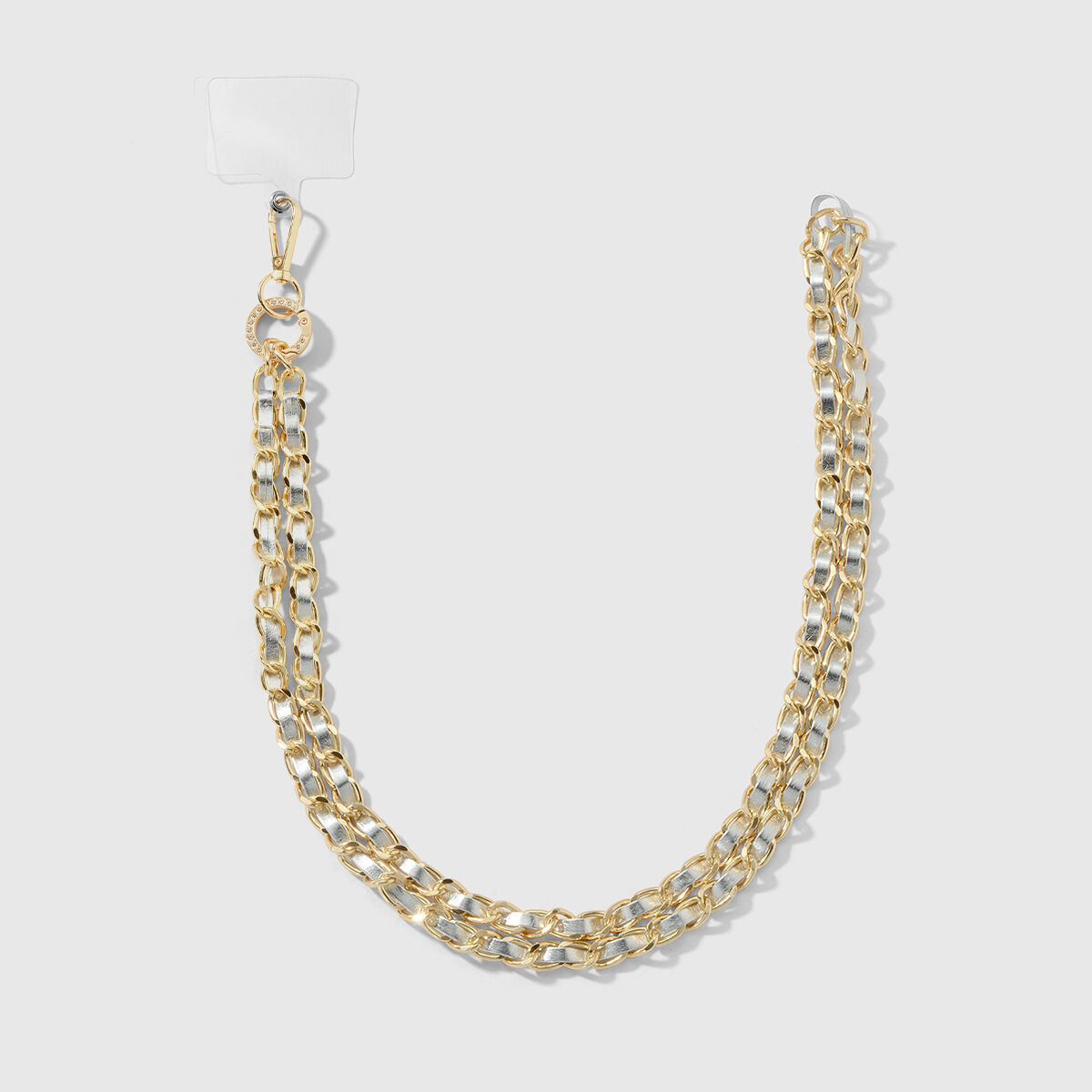 Silver Leather Gold Chain 1 