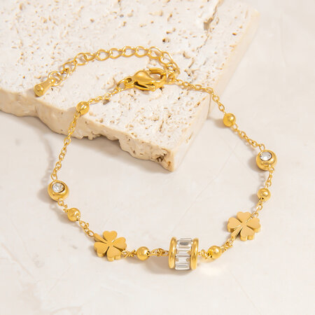 Braccialetto con ciondolo color oro impermeabile in acciaio inossidabile da 1 pezzo 2