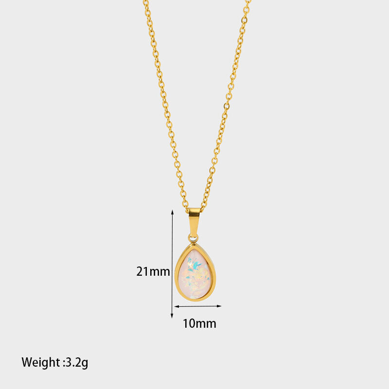 Elegante, tropfenförmige Damen-Halsketten aus wasserdichtem Edelstahl der Simple Series h5