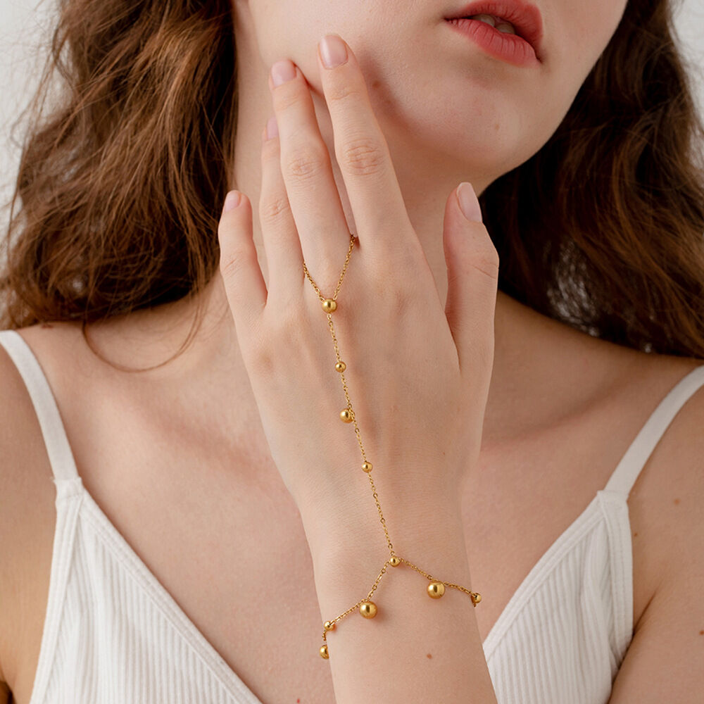 1 Piece Stainless Steel Waterproof Gold Color Finger-connected Bracelet