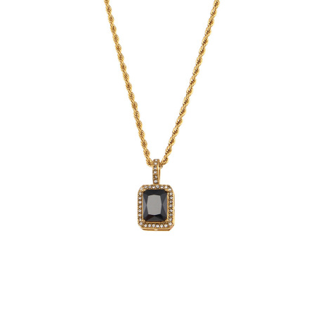 Luxurious Series Classic Geometric Stainless Steel Waterproof   Gold Color  Zircon Necklaces